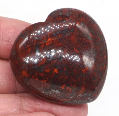 Natural Blood Flower Jasper Gemstone Heart