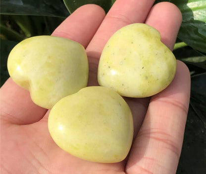 Natural Lemon Jade Hearts