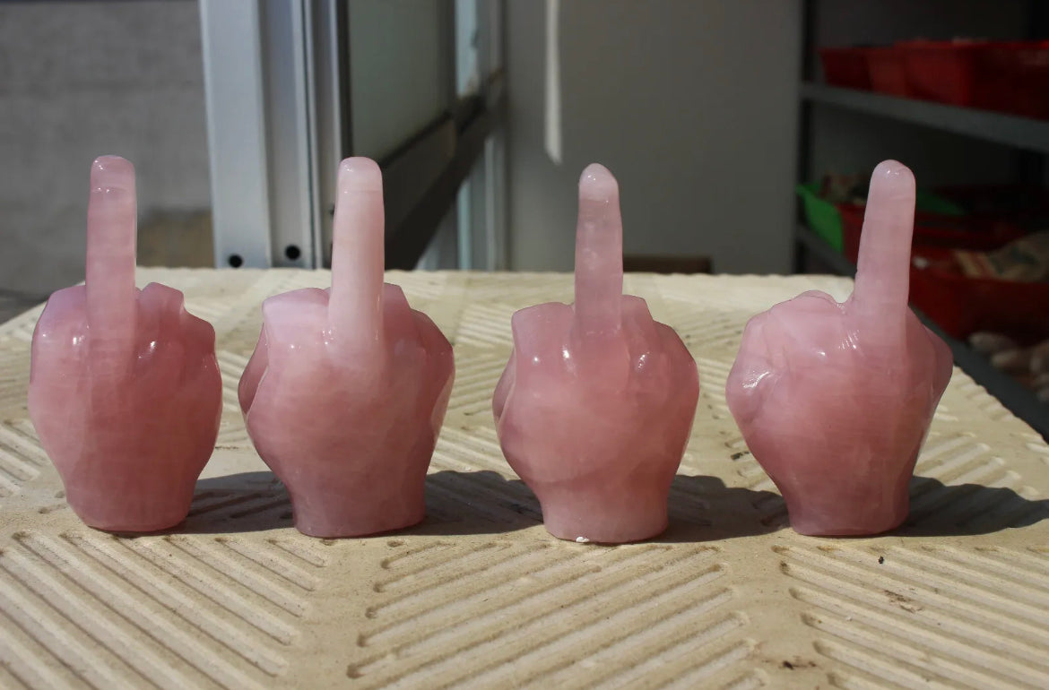 Rose Quartz Middle Finger