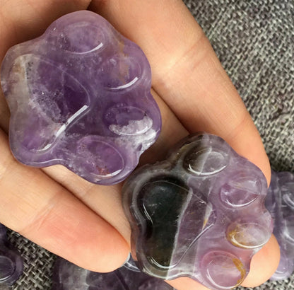 Natural Dreamy amethyst gemstone carved paw 1pc