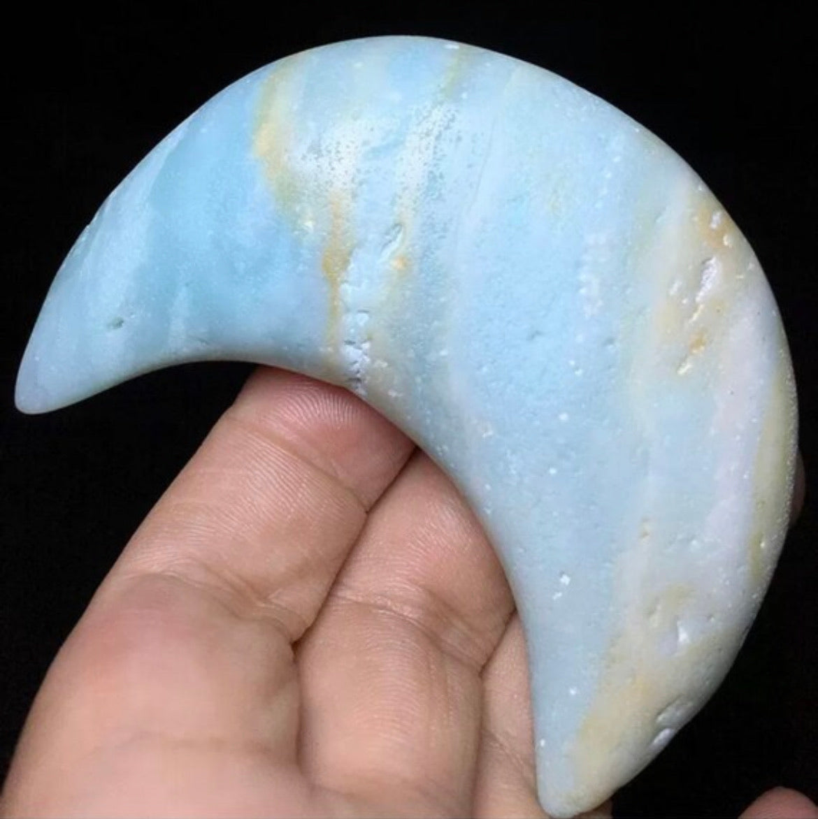 Natural Blue Calcite Crescent Moon