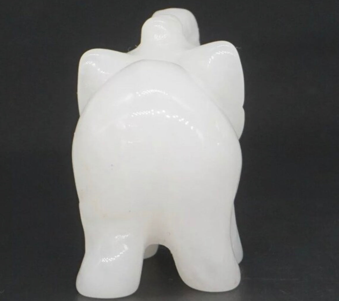 Natural White Jade Elephant