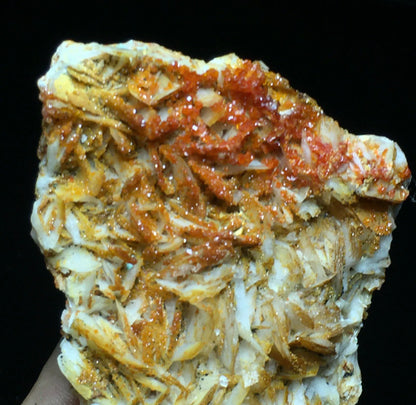 Translucent Wine Red Vanadinite & Flake Dolomite Crystal Mineral Specimen