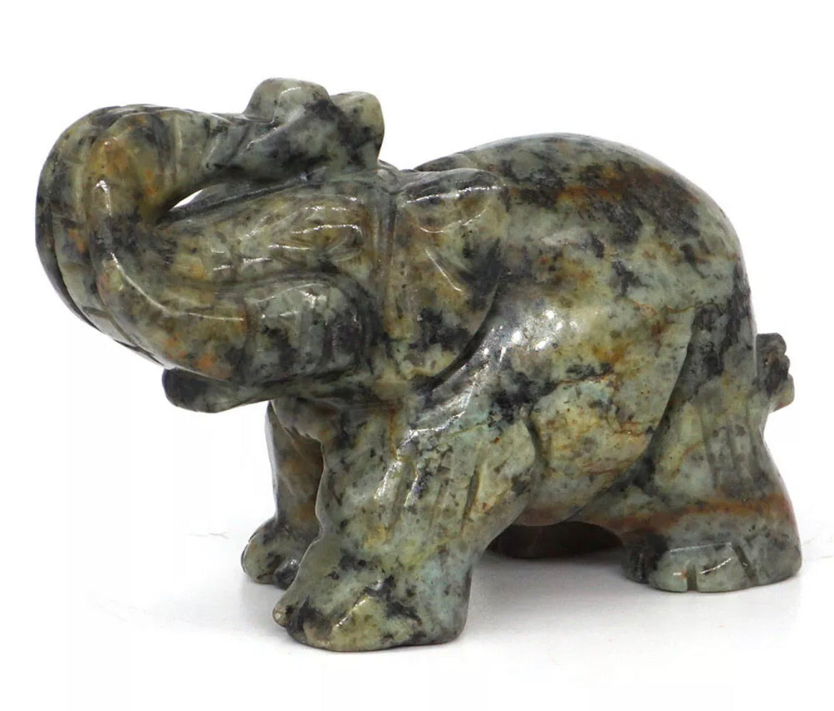 Natural African Turquoise gemstone carved Elephant