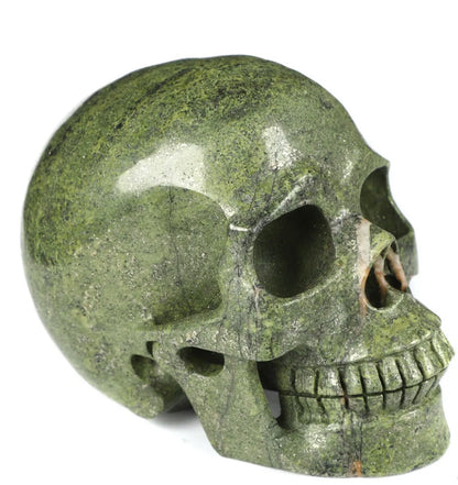 Green Pyrite Carved Skull