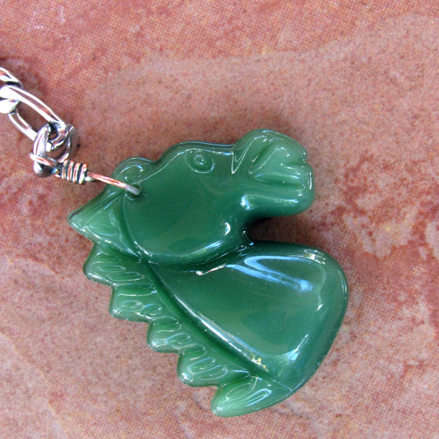 Jade Gemstone Horse Head Key Chain