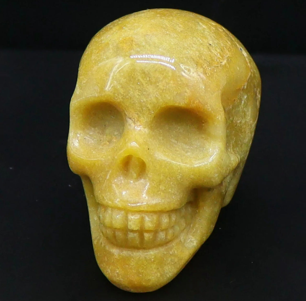 Natural Yellow Agate Skull