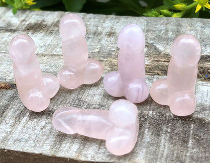 Natural Rose Quartz gemstone Penis (Mini)