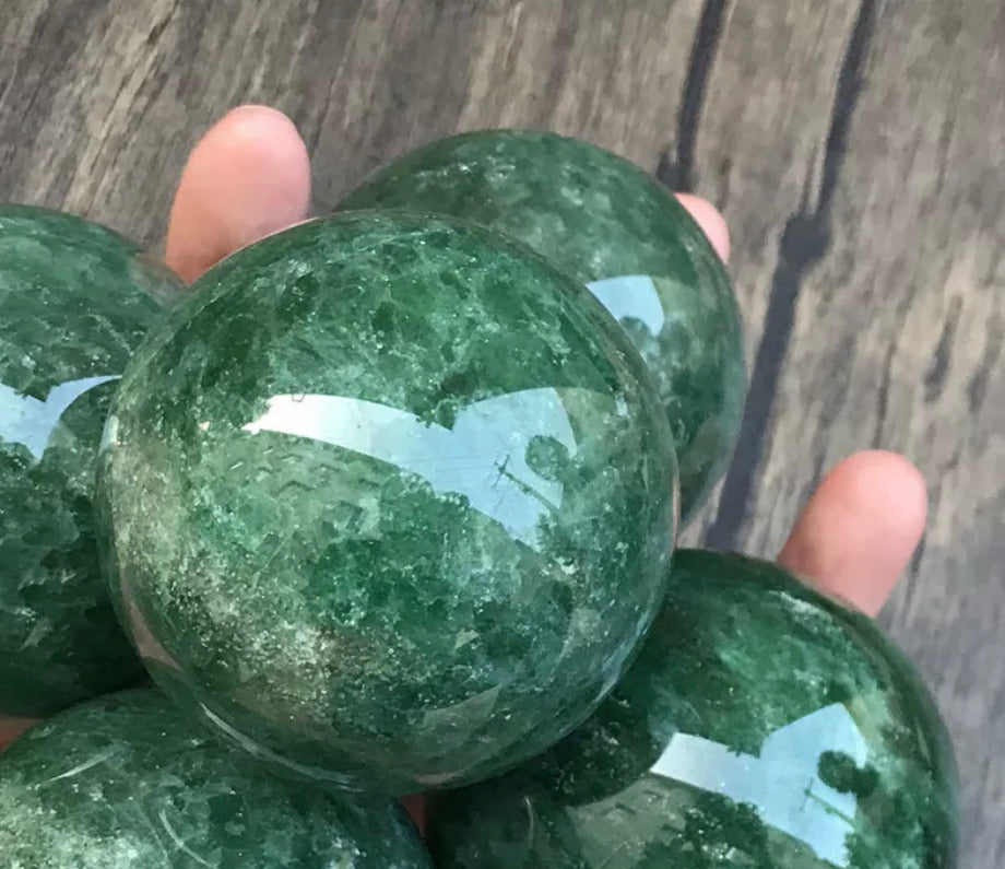 Natural Green strawberry Quartz Sphere