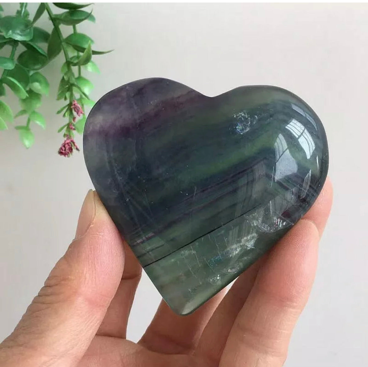 Rainbow Fluorite gemstone Heart