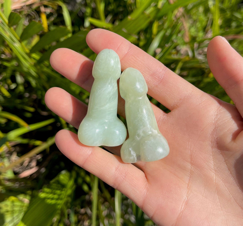 Natural Green Jade gemstone Penis Crystal