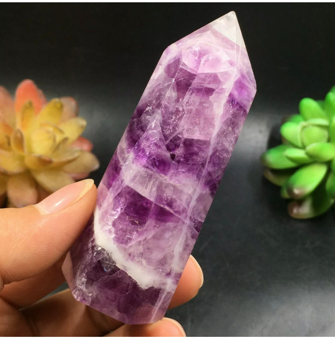 Natural Purple Fluorite Crystals Wand