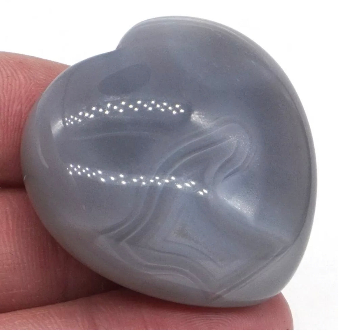 Natural Grey Agate Heart