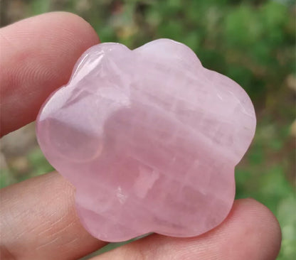 Natural Rose Quartz Paw Print