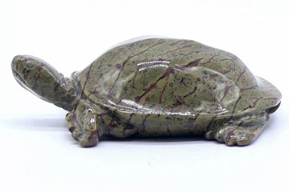 Natural Serpentine Carved Crystal Turtle Figurine