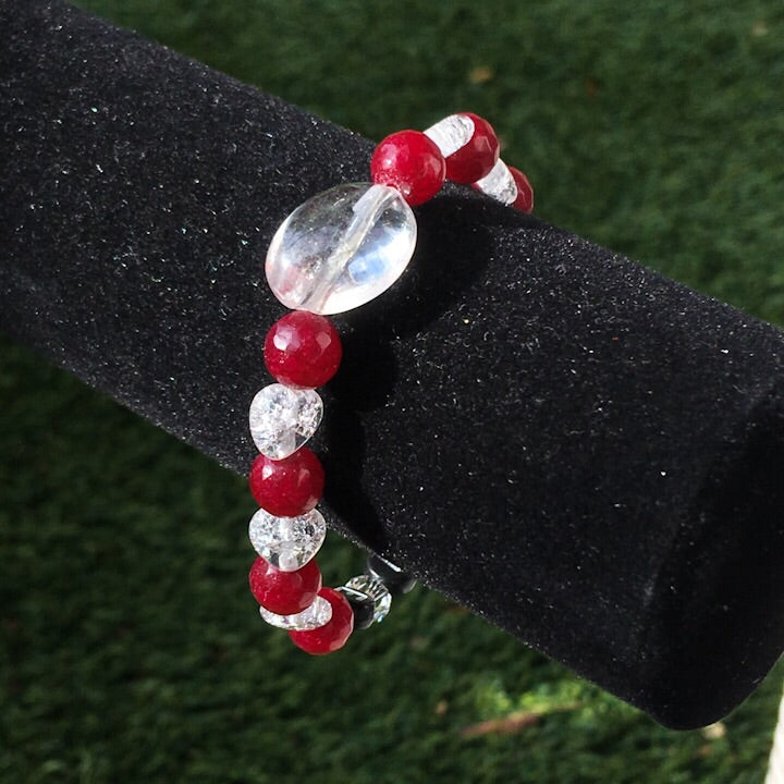 Quartz "LOVE”  Holiday Gemstone Bracelet