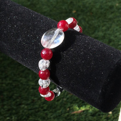 Quartz "LOVE”  Holiday Gemstone Bracelet