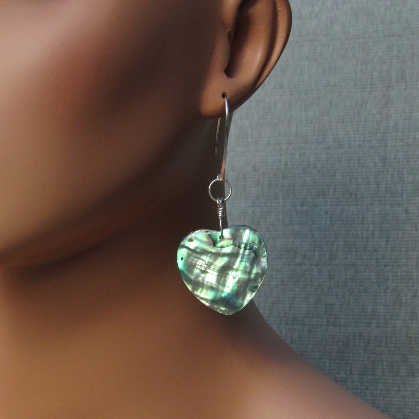 Genuine Abalone Shell Hearts Marquise style Earrings