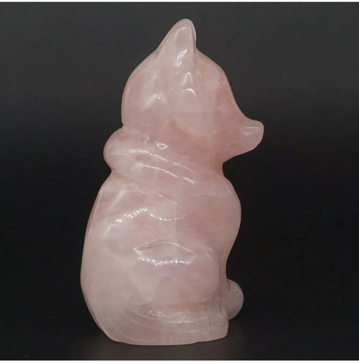 Natural Rose Quartz Fox