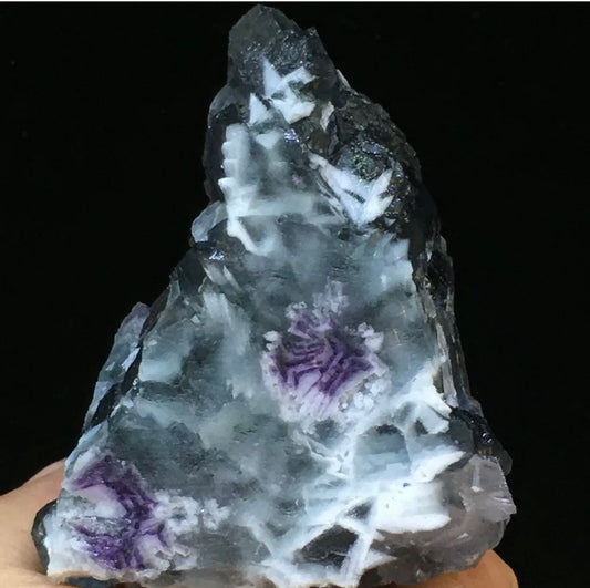 Natural Translucent Blue Trapezoidal Fluorite Pyrite Collectors Piece