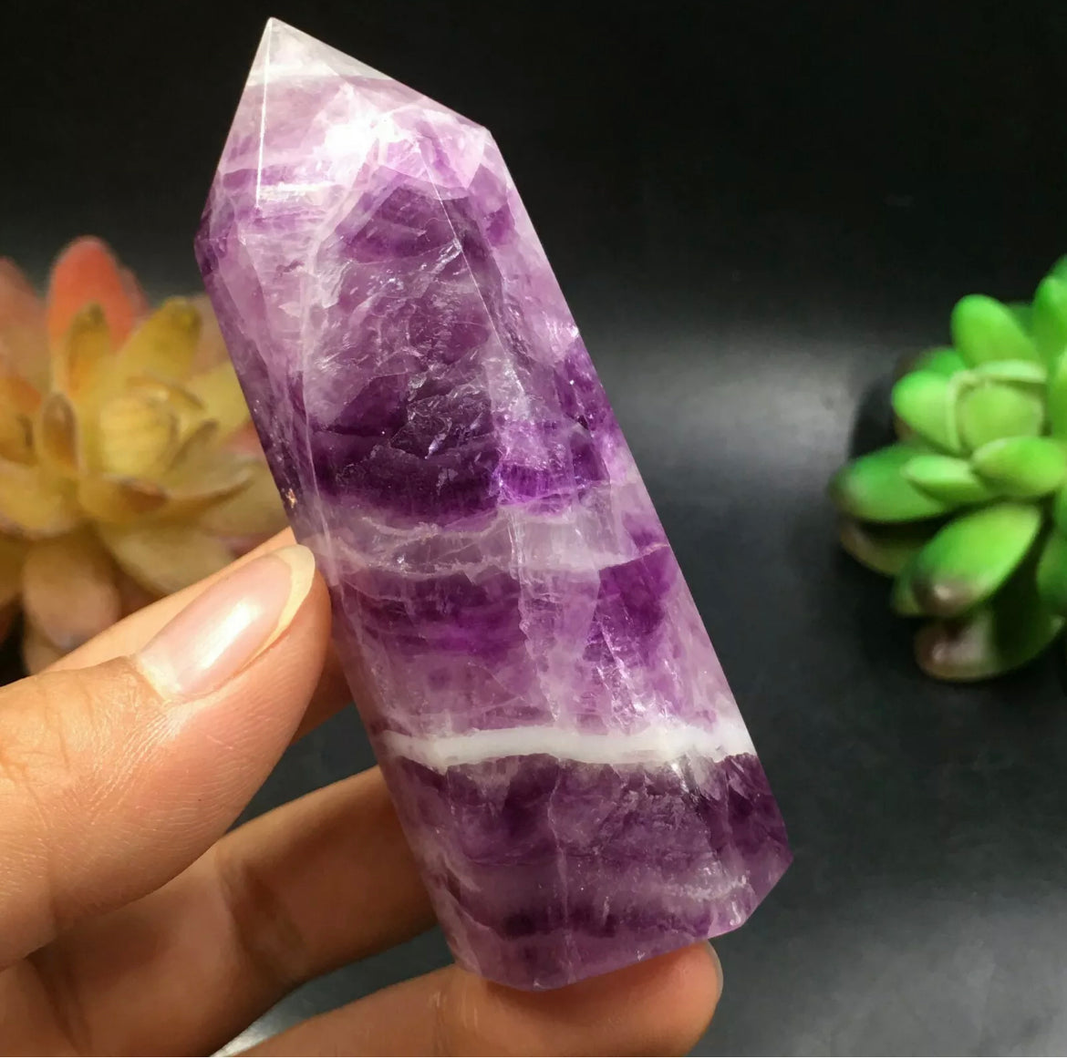 Natural Purple Fluorite Crystals Wand