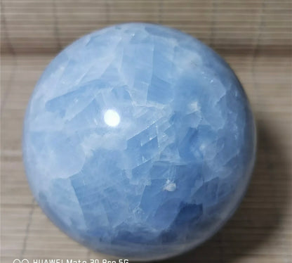 Natural Blue Calcite Gemstone Crystal Sphere