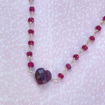 Ruby and Sterling Silver Necklace