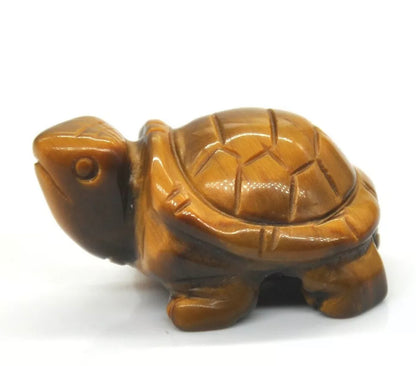 Natural Tiger Eye Turtle Figurine