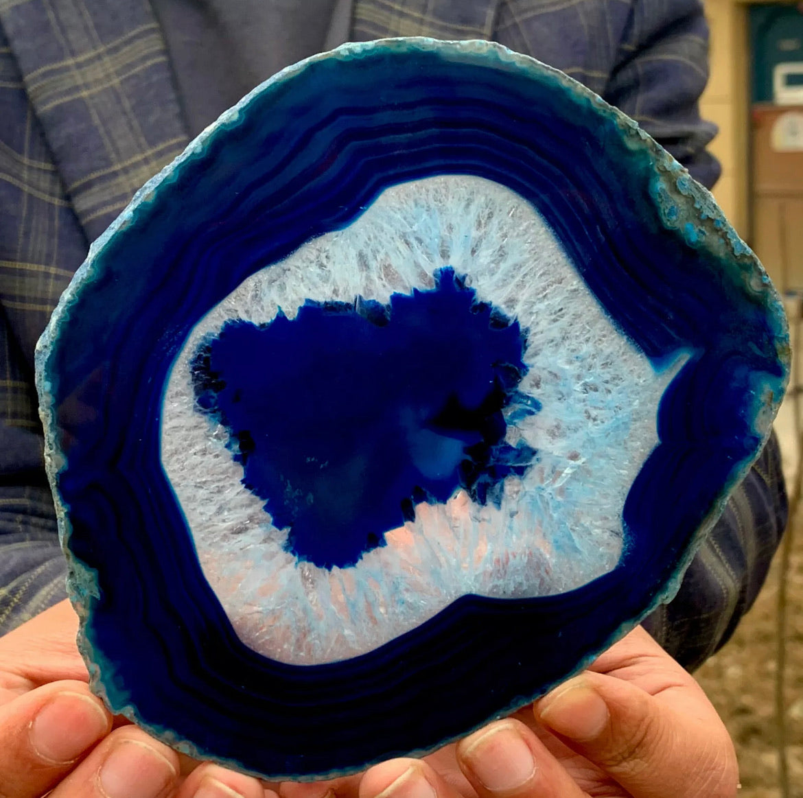 Natural Beautiful Agate Geode Druzy Slice