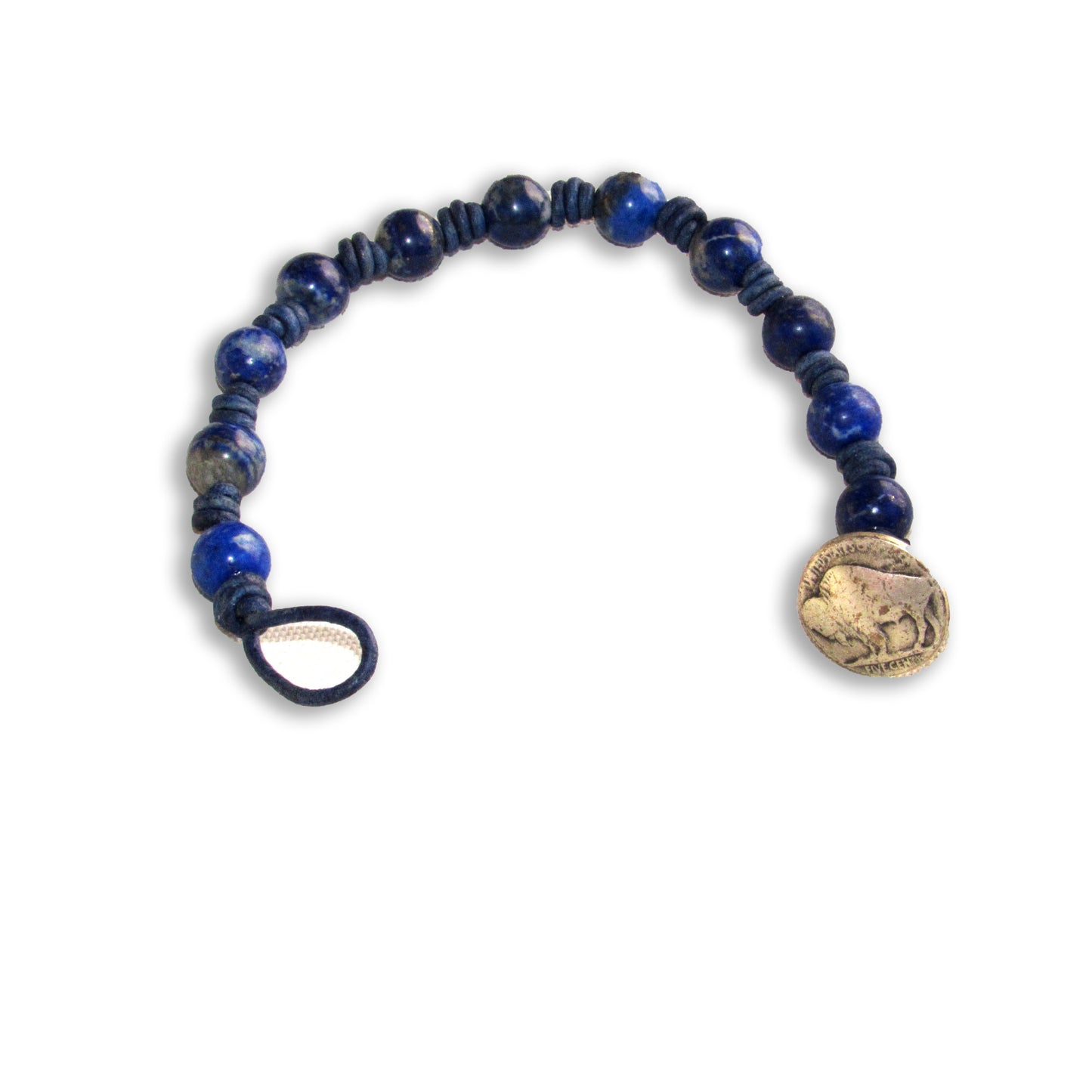 Hand knotted Lapis Lazuli gemstone Leather Bracelet