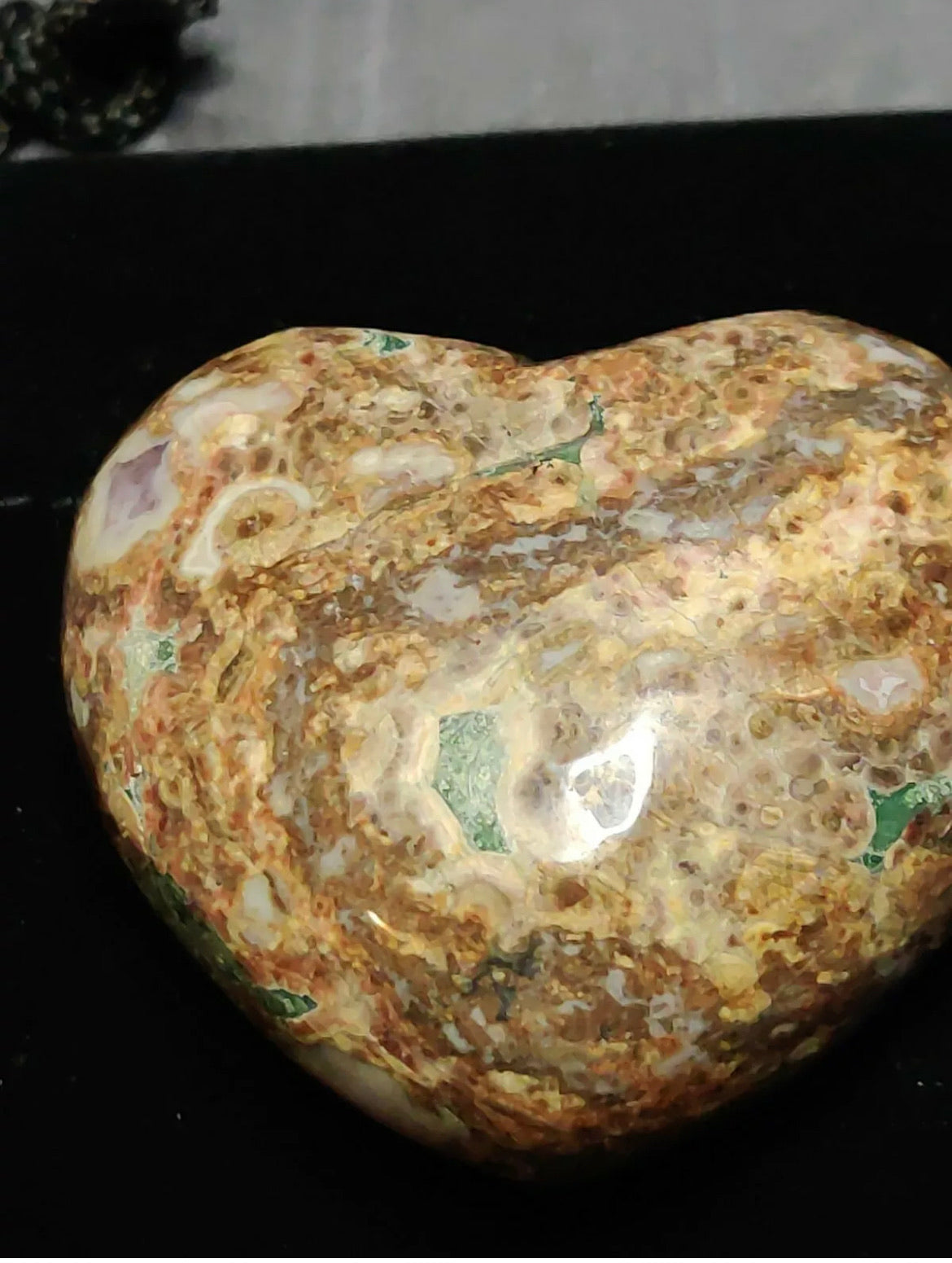 Natural Leopard Print Jasper Heart