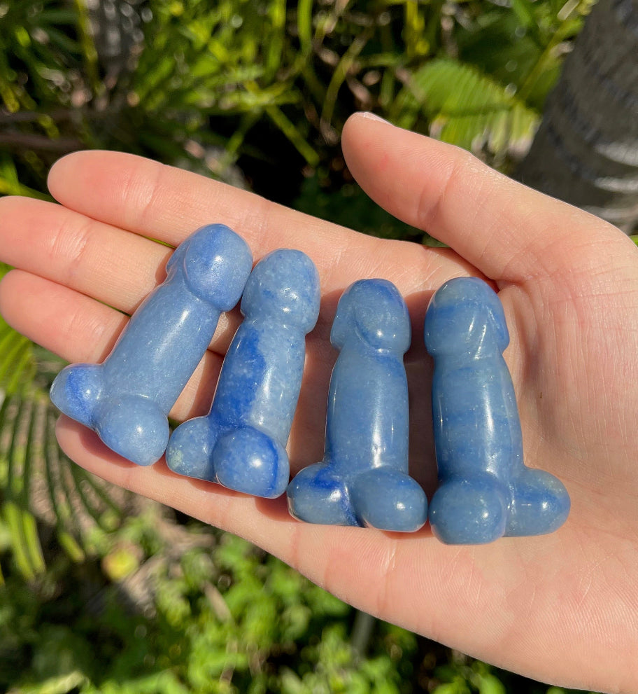 Natural Blue Aventurine gemstone Penis Crystal