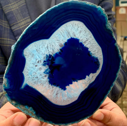 Natural Beautiful Agate Geode Druzy Slice