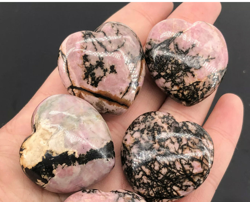 Natural Rhodonite Heart