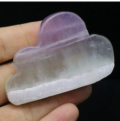 Natural Fluorite gemstone Carved Cloud