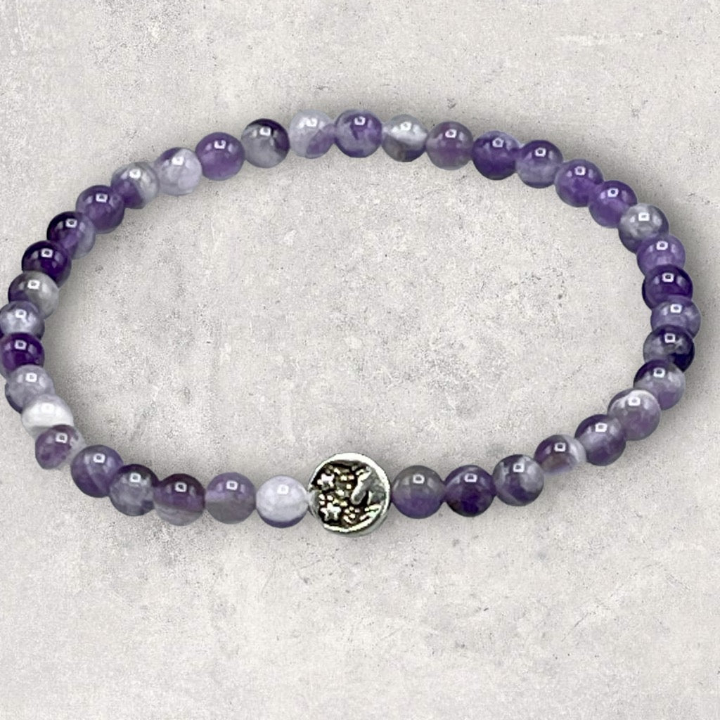 Amethyst and Sun/Moon Bracelet