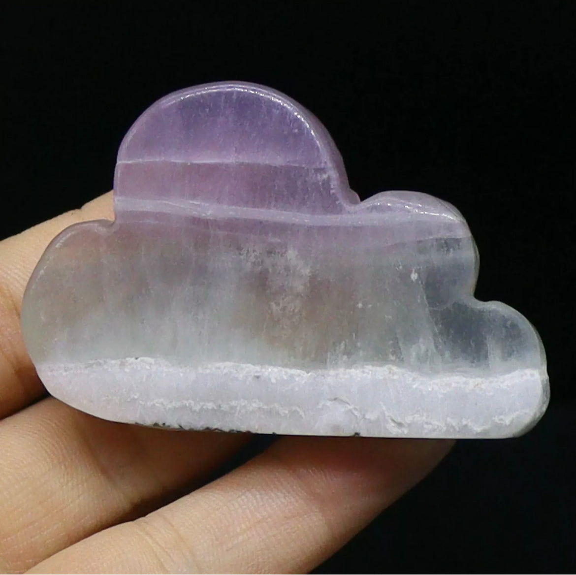 Natural Fluorite gemstone Carved Cloud