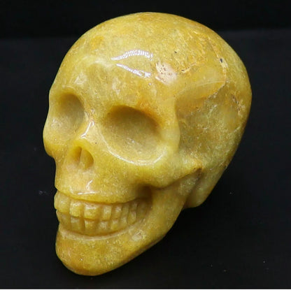 Natural Yellow Agate Skull