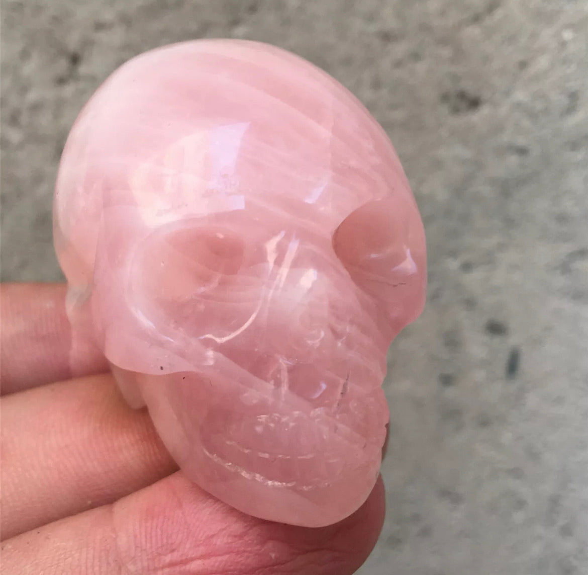 Natural Rose Quartz gemstone Skull