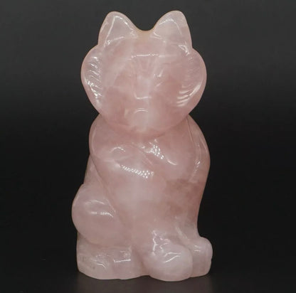 Natural Rose Quartz Fox