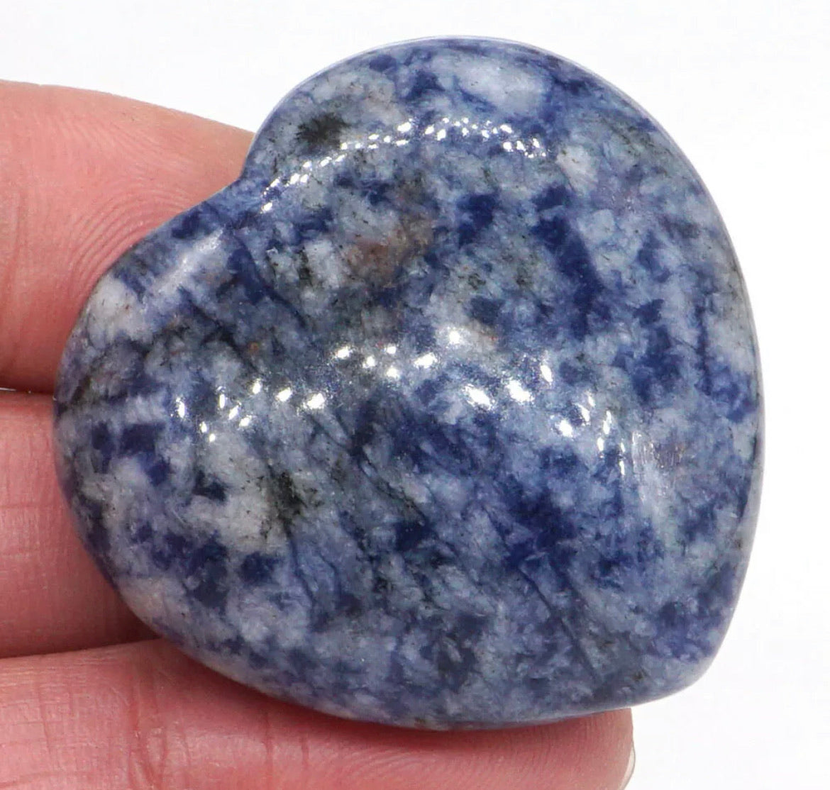 Natural Blue Spot Jasper Heart