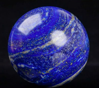 Natural Blue Lapis Lazuli Crystal Sphere Healing Ball with base