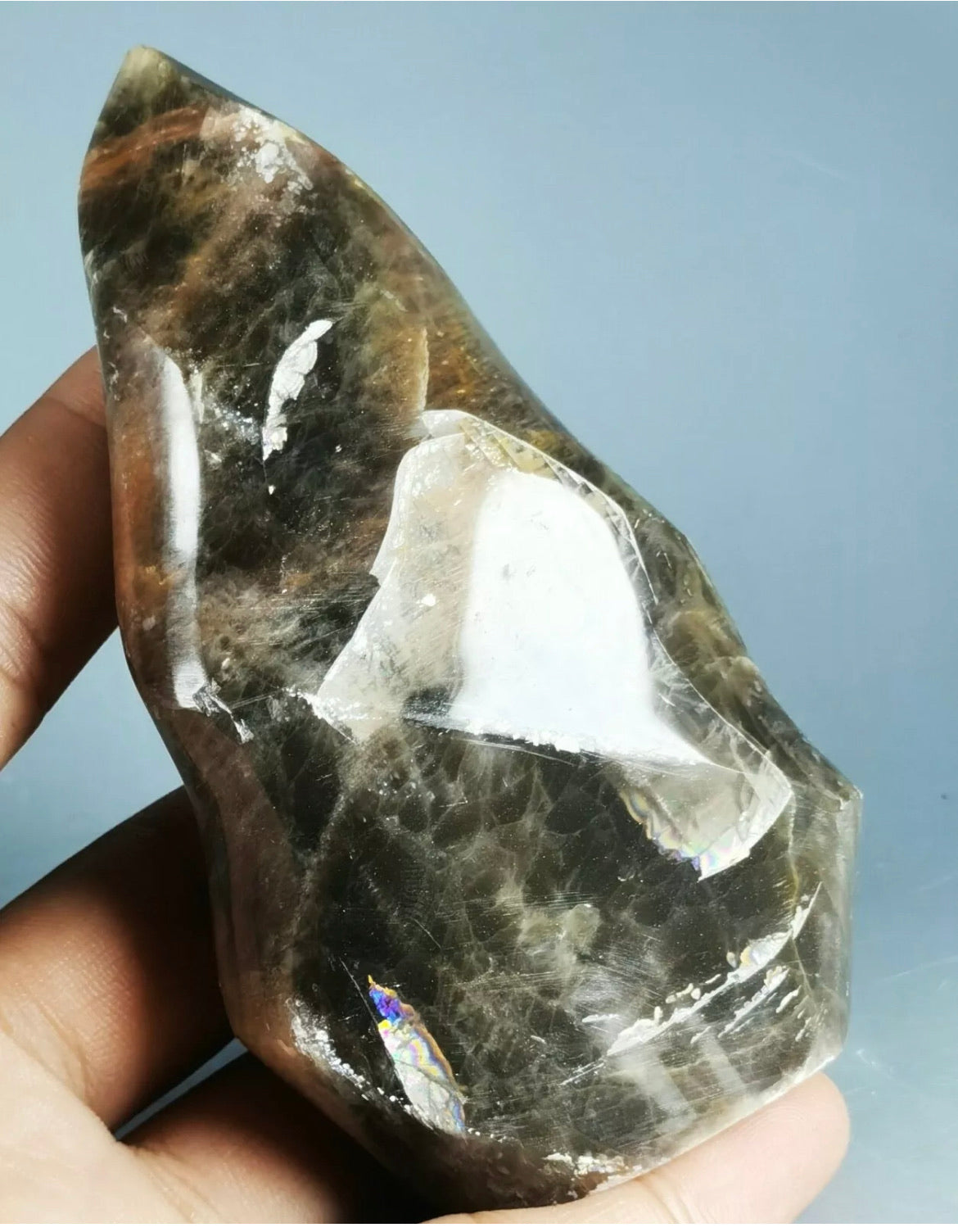 Natural Black Moonstone Flame