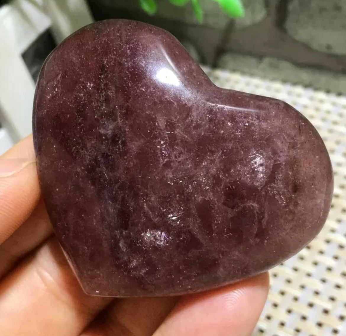 Natural Strawberry Quartz Heart