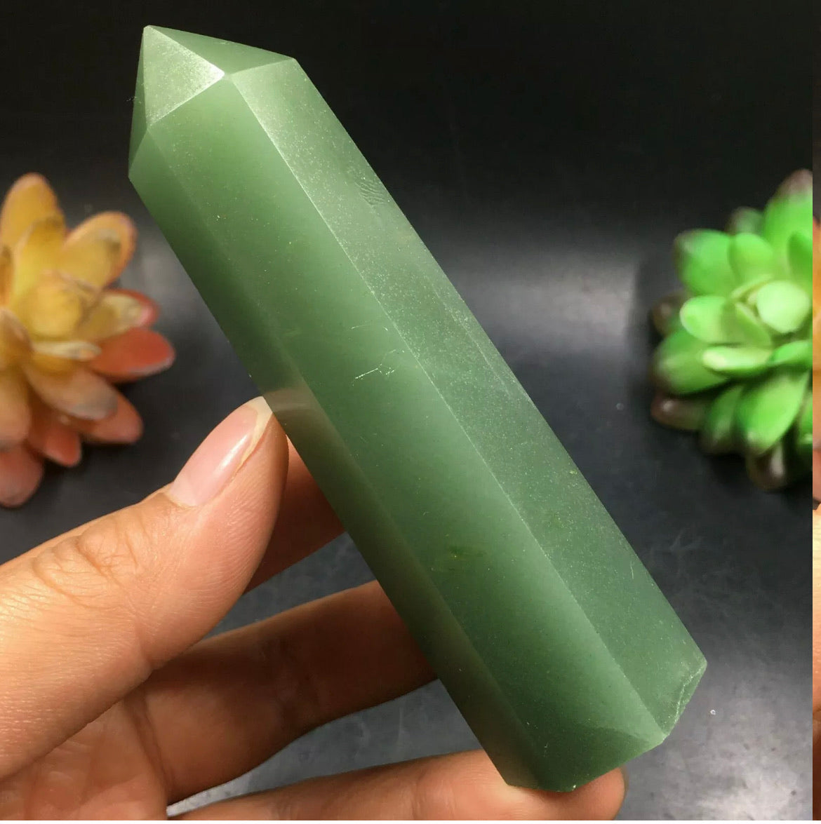 Natural Green Aventurine wand Point