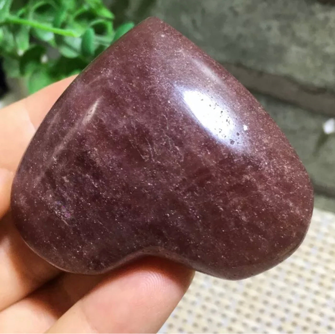 Natural Strawberry Quartz Heart