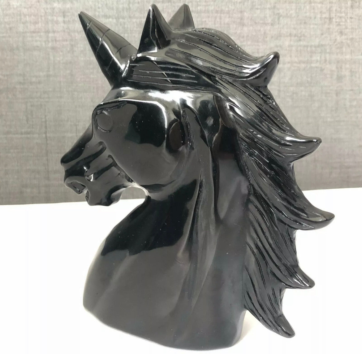 Natural black obsidian unicorn