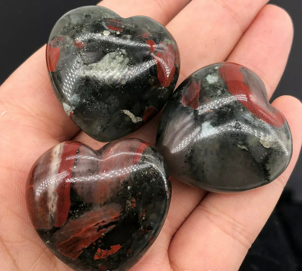 Natural African Bloodstone gemstone Heart