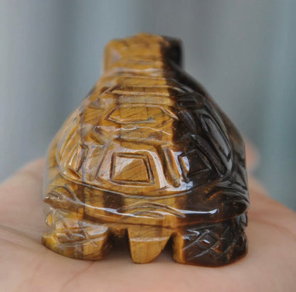 Natural Tiger Eye Turtle Figurine