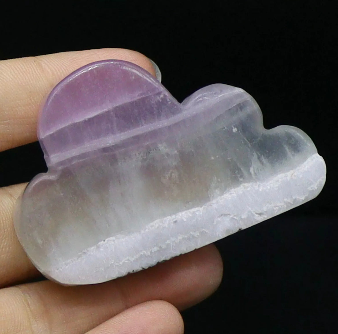 Natural Fluorite gemstone Carved Cloud